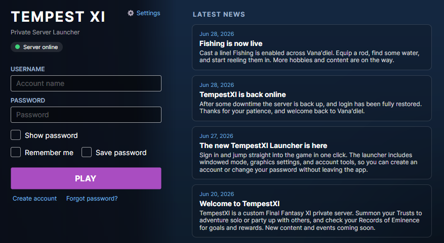 The Tempest XI launcher